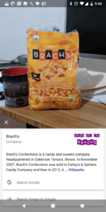 Google Lens Candy Corn