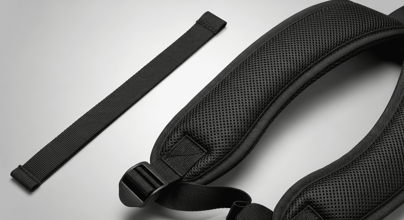 Thin vs wide backpack strap comparison showing padding and shoulder coverage differences