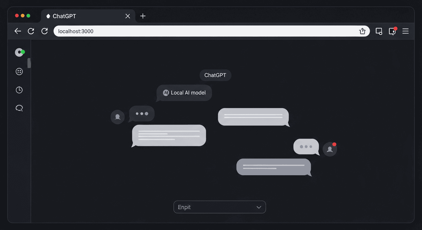 Open WebUI chat interface running a local AI model similar to ChatGPT but fully private