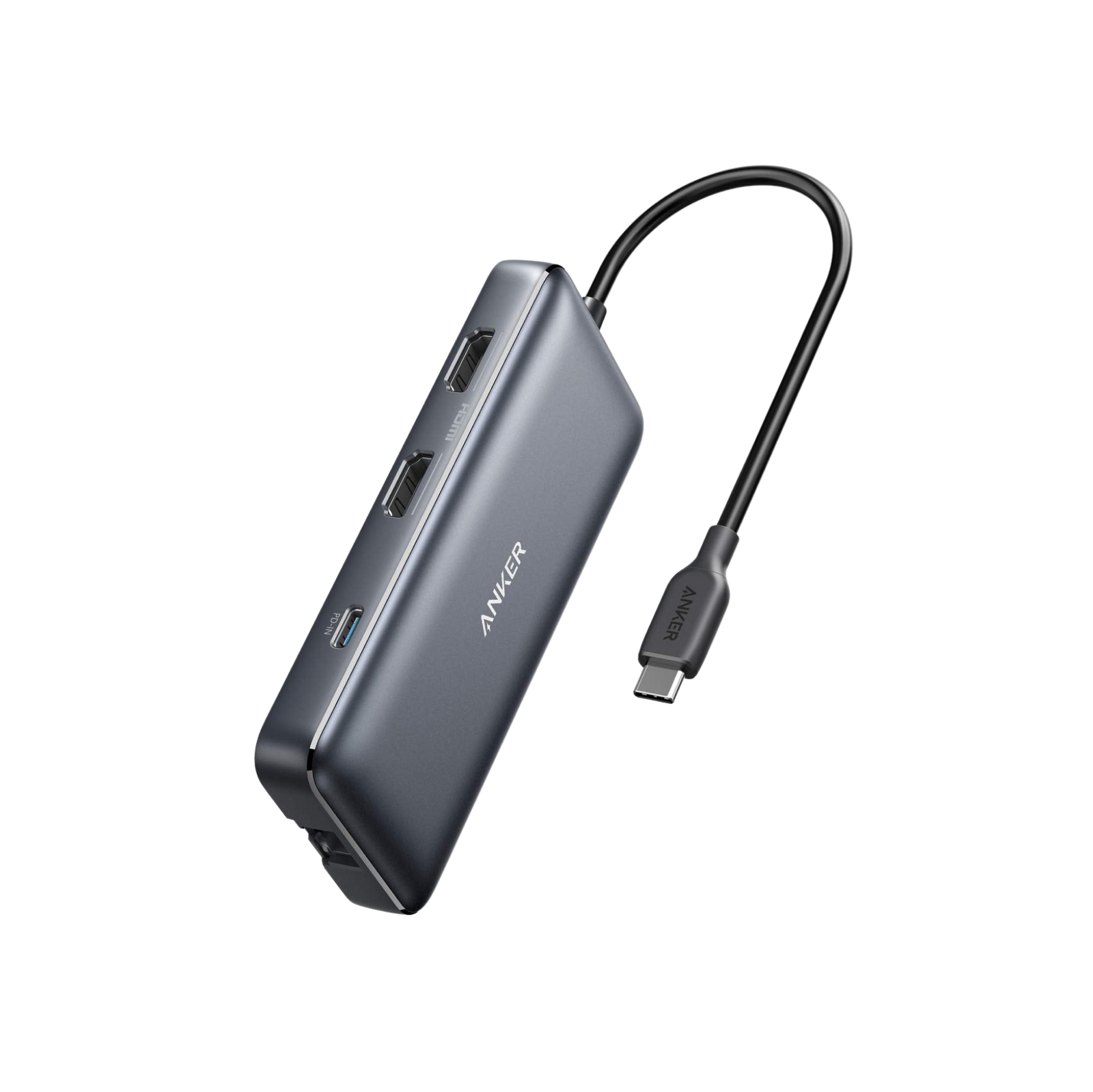 Anker 555 8-in-1 USB-C hub compact design for laptop connectivity