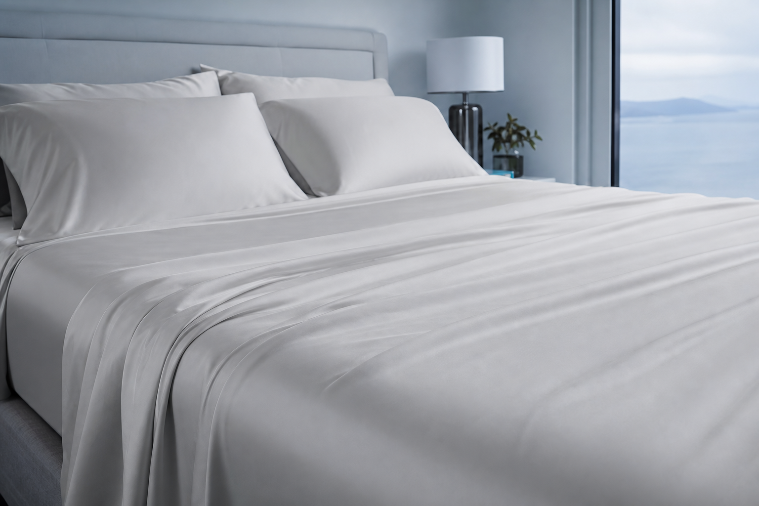 Big Fig Premium Cooling Sheets, TENCEL Lyocell with THERMOGEL technology, extra-wide top sheet for bigger sleepers