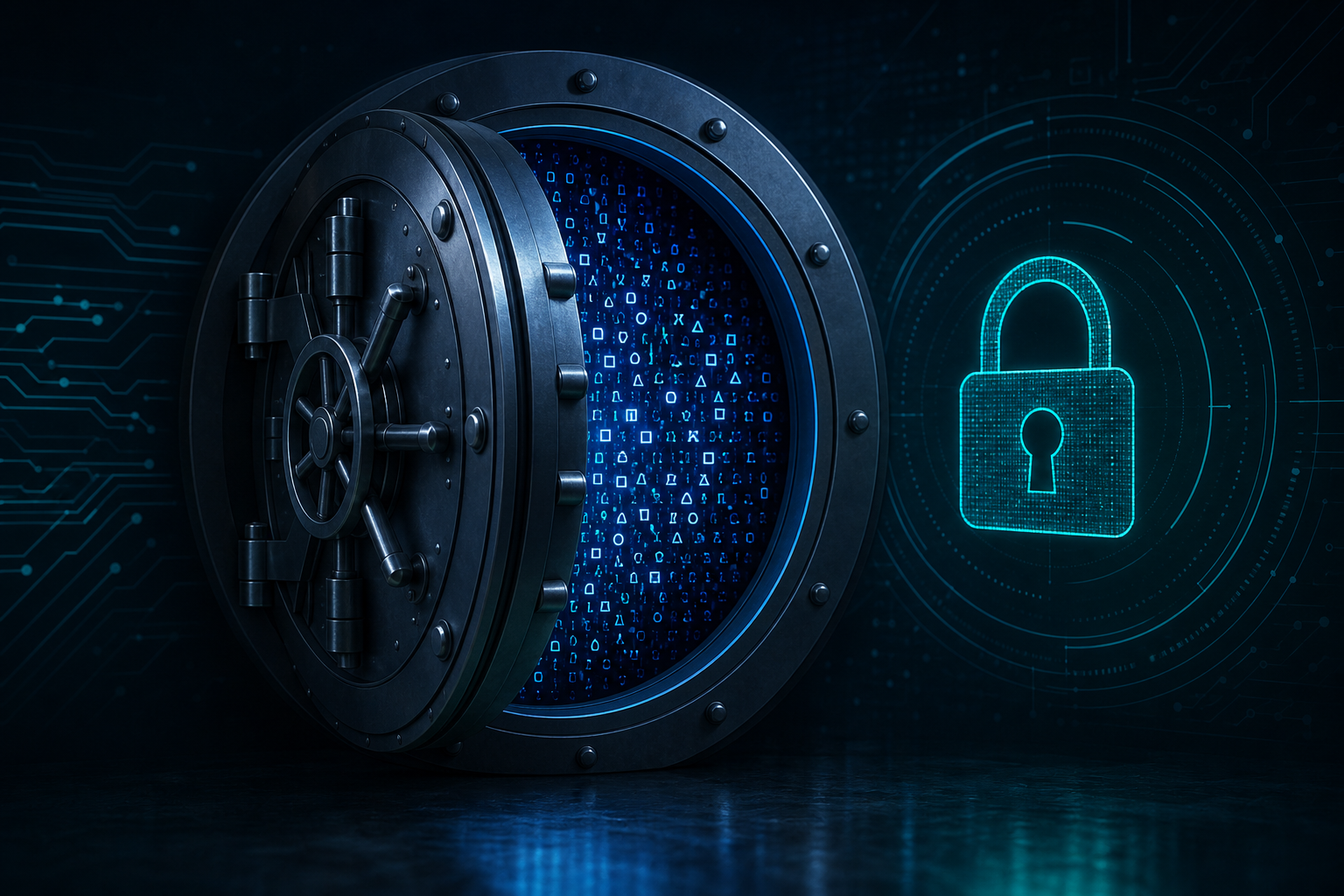 Encrypted vault illustration representing Vaultwarden zero-knowledge password protection