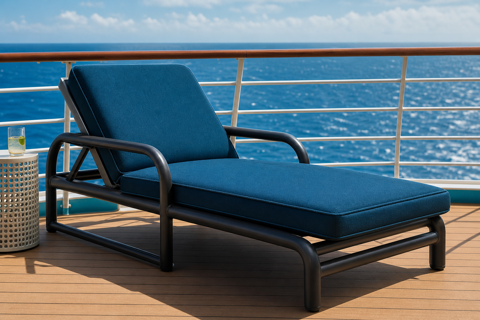 cruise ship deck chair weight rating big guy, wide solid frame lounger
